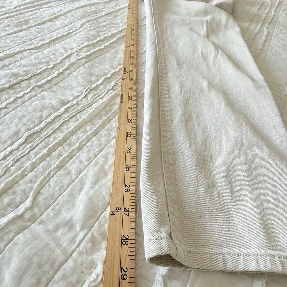 VTG Lauren Ralph Lauren LRL Pants Womens 10‎ Cream Denim Jeans Logo Minimalist